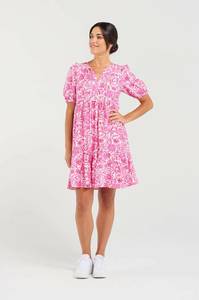 Blackstone: Blackstone Aubrey Tie Neck Dress - Vintage Rose Pink
