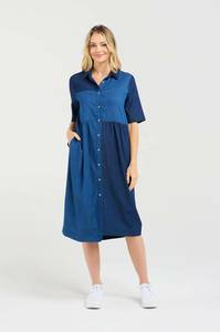 Blackstone: Blackstone Elise Patchwork Denim Dress