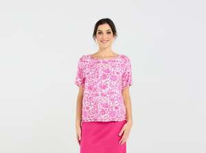 Blackstone Lydia Frill Trim Top - Vintage Rose Pink