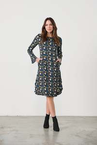 Caju Nature Print Dress with Flutter Hem