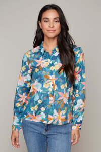 Carre Noir Floral Collared Shirt