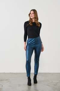 Holmes & Fallon Wet Look Legging - Sapphire
