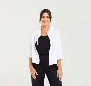 Blackstone Victoria Zip Front Jacket - White