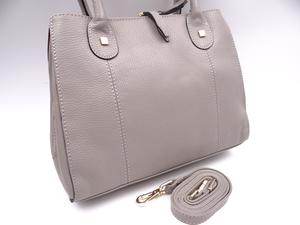 Second Nature Leather: Second Nature Leather Medium Tote - Taupe  #YK12