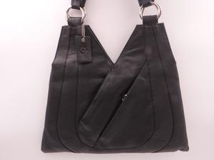 Second Nature Leather V Bag - Black #ST2