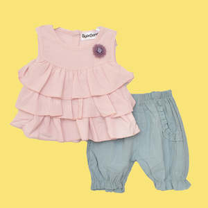 Girl: Baby Girl 2pc Tee & Shorts Set Pink