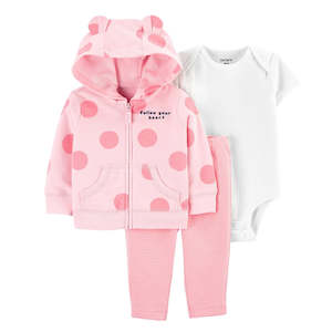 Girl: Baby Romper with Jacket & Pant