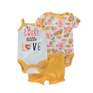 Newborn: Baby Girl 3pcs Romper With Bottom