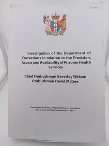 Investigation of the Department of Corrections by Beverley Wakem, David McGee