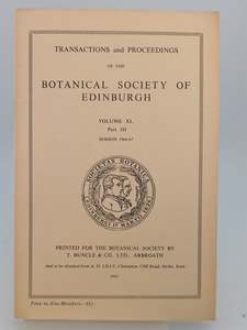 Botanical Society of Edinburgh (Volume XL, Part III, Session 1966-67) by Unknown