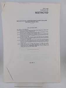Broadcasting Corporation of New Zealand Restructuring Bill by Richard Prebble
