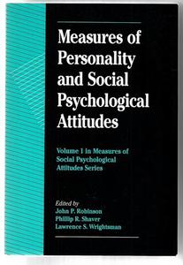 Social Sciences: Measures Of Personality And Social Psychological Attitudes by John Paul Robinson and Phillip R. Shaver and Lawrence S. Wrightsman