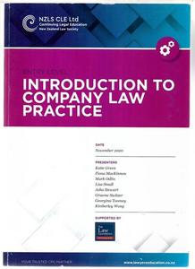 Entry Level Introduction to Company Law Practice by Katie Green and Fiona MacKin&hellip;