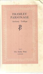 Classics: Framley Parsonage by Anthony Trollope
