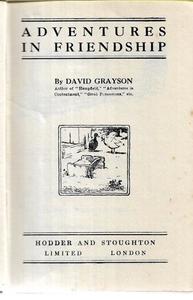 Vintage: Adventures In Friendship by David Grayson