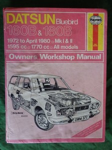 Products: Datsun 160B 180B workshop manual – Books and Toys