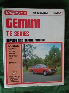 Holden Gemini workshop manual – Books and Toys