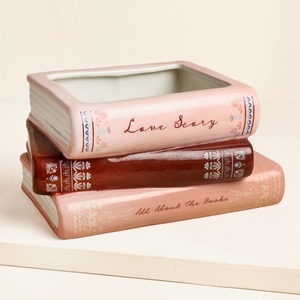 Bookish Accessories: Stack of Books Ceramic Planter