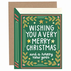 Bookish Accessories: Very Merry Christmas Book Holiday Greeting Card
