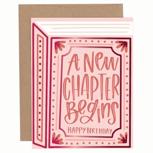 Bookish Accessories: A New Chapter Begins Birthday Greeting Card