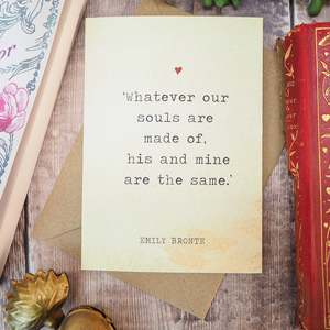 Under 10: Wuthering Heights Valentines Card - Emily Bronte Quote
