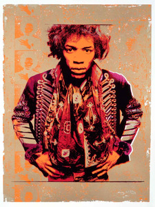 Art and Photography Prints: Jimi Hendrix, Purple & Gold Hands on Hips