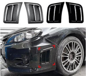 15 Box: Subaru Impreza WRX STI Carbon Fiber Front Bumper Vents (GH GR - 2007 - 2014) - Dual Style