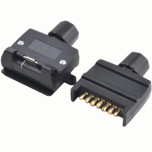 7-Pin Flat Trailer Plug Set (Male + Female Connector Plug)