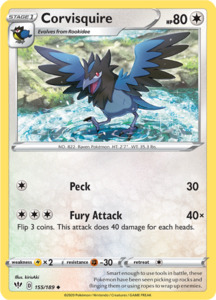 Pokemon Singles Darkness Ablaze Expansion: Corvisquire 155