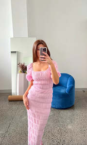 Size 6 Under: Mirella Puff Sleeve Dress Pink