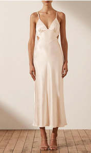 Size 6 Under: La Lune Backless midi Cream