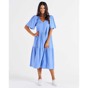 Dresses: Regina Linen Dress Berry Blue