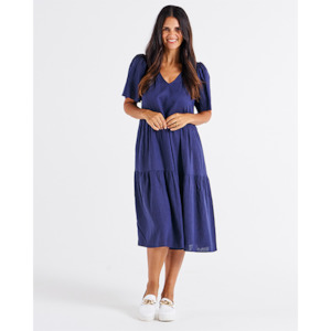 Dresses: Regina Linen Dress Navy