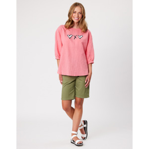 Tops: Santorini Linen Blend Tops Coral