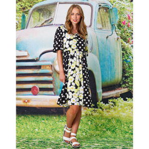 20: Menorca Dress Black/Yellow