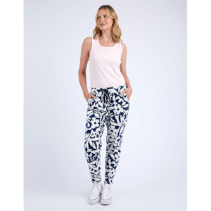 Black Friday: Stencil Floral Pants Navy
