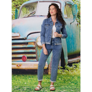 Knit Denim Jacket Light Indigo