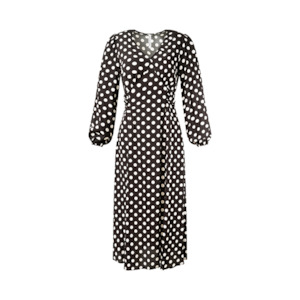 10: Sabrina Dress White Polkadot