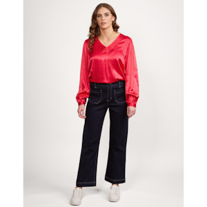 18: Wide Leg Ankle Grazer Jeans Ink