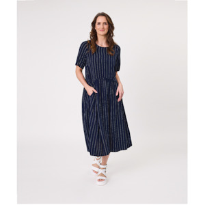 20: Monroe Dress Navy Stripe