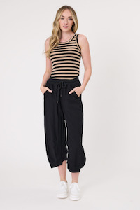 S: Eva Stripe Tank Mocha/Black