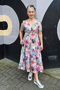 Xxl: V Neck Dress Multi