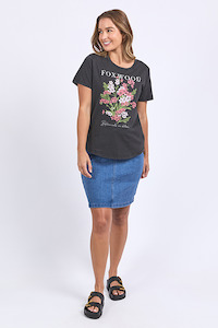 Flower Tee Wash Black