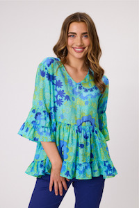 Liliana Tiered Top Aqua