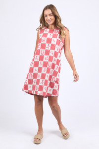 8: Biarittz Dress Crimson Print