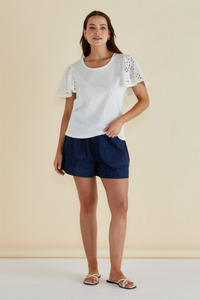 Lottie Embroidered Tee White