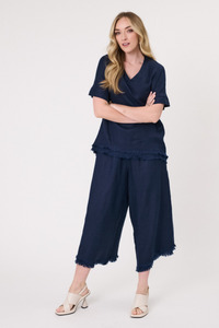 Nicole Linen Pants Navy