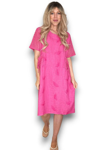 Italian Wear: C’est La Vie Easy Dress Hot Pink