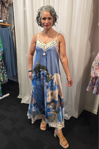 Sleeveless Water dress Blue