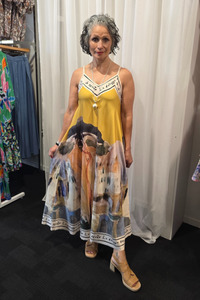 Sleeveless Water Dress Mustard